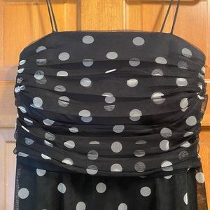 Black and white polka dot tulle Eliza J dress